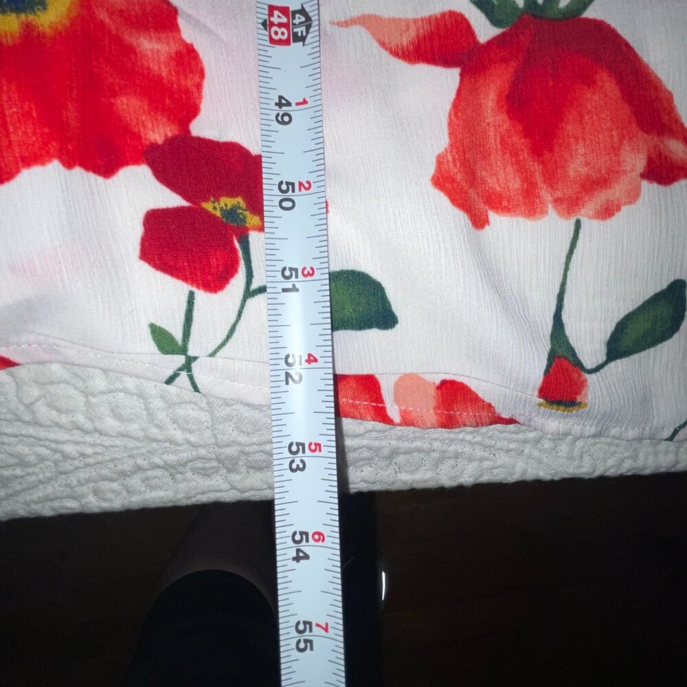 GB Gianni Bini Spaghetti Strap‎ White Red Floral Wrap Maxi Dress Size XS - Picture 5 of 12
